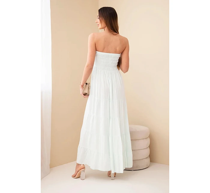 Dámské viskózové šaty s elastickým model 22040134 mentolová - K-Fashion