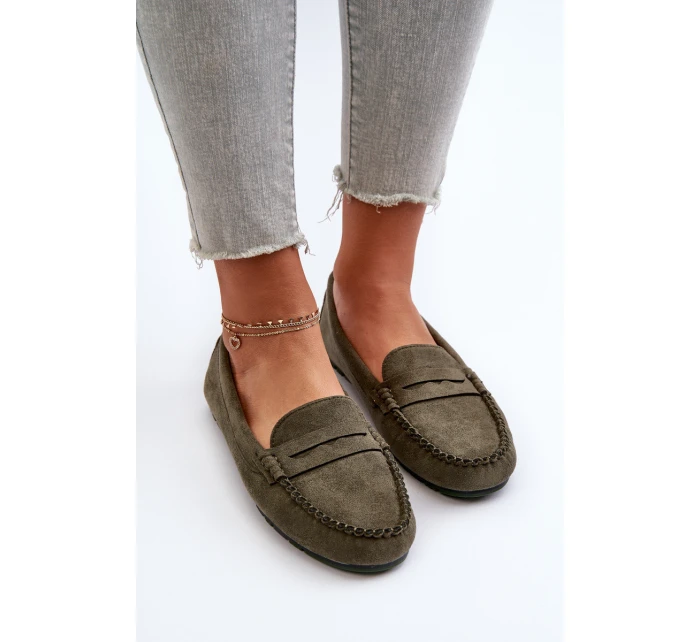 Dámské semišové mokasíny tmavě béžové Ranica