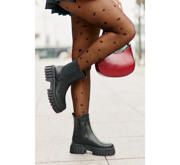 Kotníkové Boty Zateplené Na Zip S.Barski HY42-975 Černé Kotníkové Boty Zateplené Na Zip S.Barski HY42-975 Černé