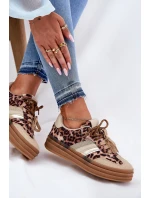 Dámské Tenisky Na Platformě S Dvojitým Šněrováním Leopardí Béžové Niteria Dámské Tenisky Na Platformě S Dvojitým Šněrováním Leopardí Béžové Niteria