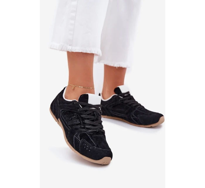 Dámské Sportovní Boty Z Eko Semiše Černé model 21701308 - Boto Dámské Sportovní Boty Z Eko Semiše Černé model 21701308 - Boto