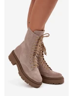 Dámské workery z pravé semišové kůže s vyhříváním Zazoo 4213 béžové