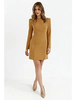 M755 Šaty s modelujícím prošíváním - skořicové