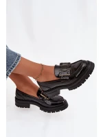 Dámské lakované mokasiny YL253 černé - Diamantique