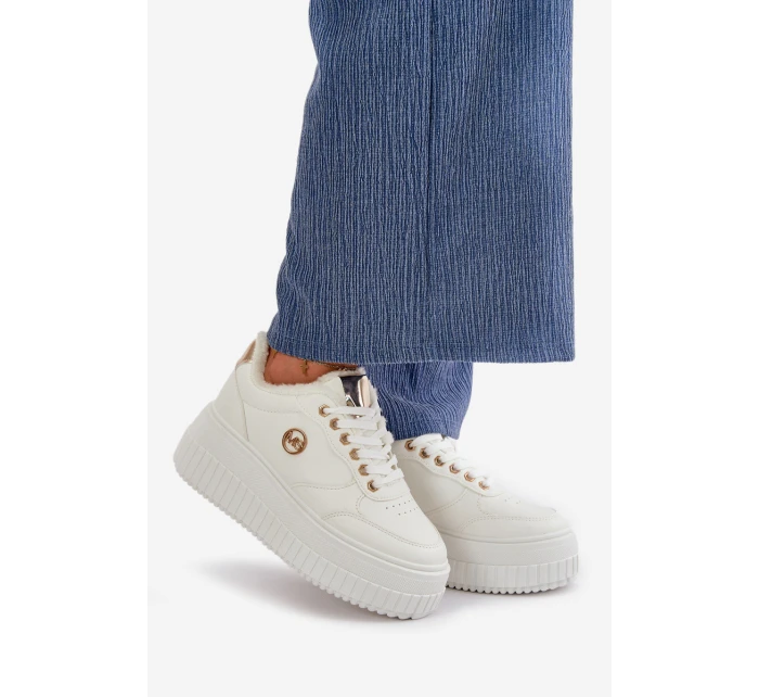 Tenisky Sportovní Boty Dámské Zateplené Na Masivní Podešvi Bílé model 21668392 - Boto