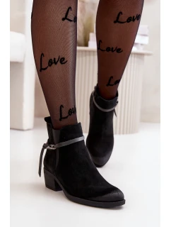 Zazoo 2326 Sametové Dámské Nazouvací Botky Černé