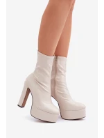 Boty Na Vysokém Podpatku A Platformě Světle Béžové Tennira Boty Na Vysokém Podpatku A Platformě Světle Béžové Tennira