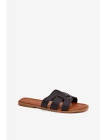 Dámské Pantofle Na Plochém Podpatku Černé Mirona Dámské Pantofle Na Plochém Podpatku Černé Mirona