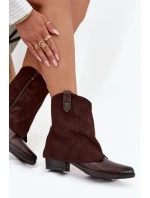 Zateplené Sněhule Na Podpatku Čokoládové model 21708412 - Boto