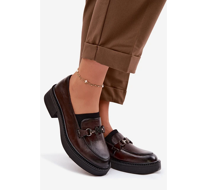 Kožené dámské mokasiny s ozdobným detailem Vinceza 39985 Čokoládové Kožené dámské mokasiny s ozdobným detailem Vinceza 39985 Čokoládové