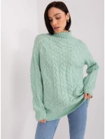 Sweter AT SW  mietowy model 19034342 - FPrice