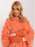 Oranžové teplé dámské rukavice