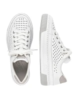 Rieker W RKR642 bílá kožená prolamovaná obuv