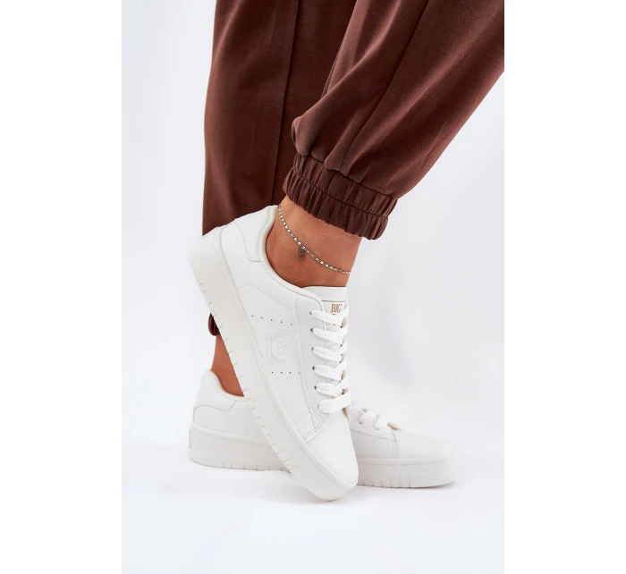 Nízké Dámské Tenisky Z Eko Kůže Big Star NN274577 Bílé Nízké Dámské Tenisky Z Eko Kůže Big Star NN274577 Bílé