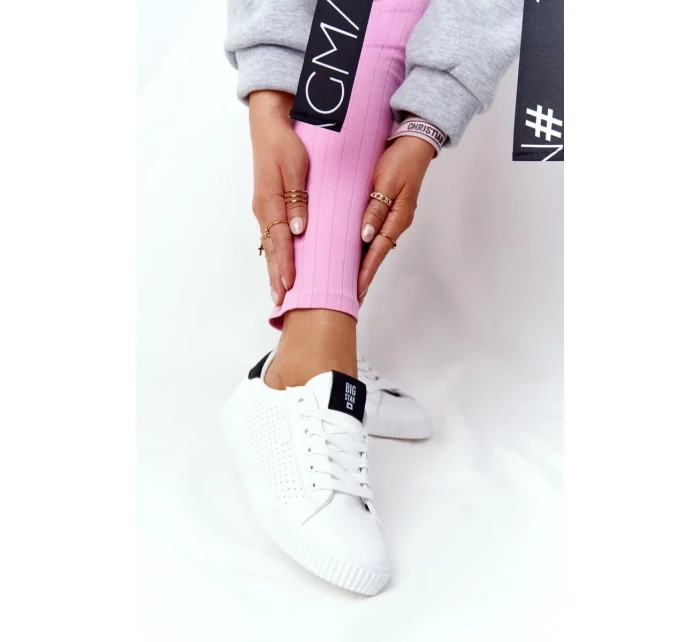 Dámské módní tenisky Big Star - bílé/černé Dámské módní tenisky Big Star - bílé/černé