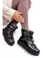 Dámské boty do sněhu na platformě se šněrováním v černém Fleure Dámské boty do sněhu na platformě se šněrováním v černém Fleure