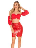 Sexy Leatherer look miniskirt Highwaist