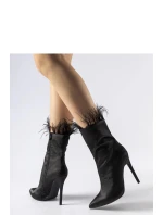 Dámské kotníkové boty na podpatku 9582 Černá - Super mode