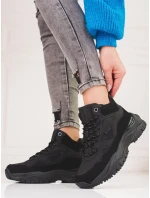 Trendy černé tenisky dámské bez podpatku Trendy černé tenisky dámské bez podpatku