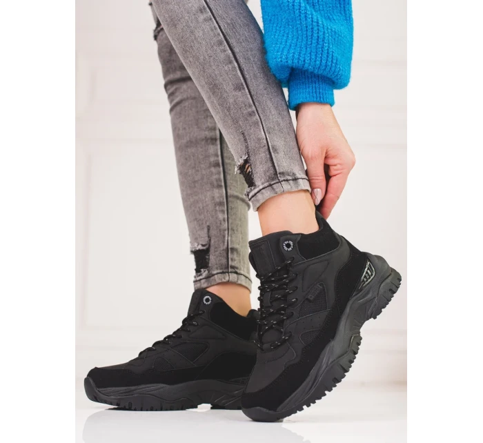 Trendy černé tenisky dámské bez podpatku Trendy černé tenisky dámské bez podpatku