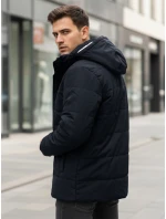 Pánská zimní bunda s kapucí tmavě modrá Dstreet TX5043
