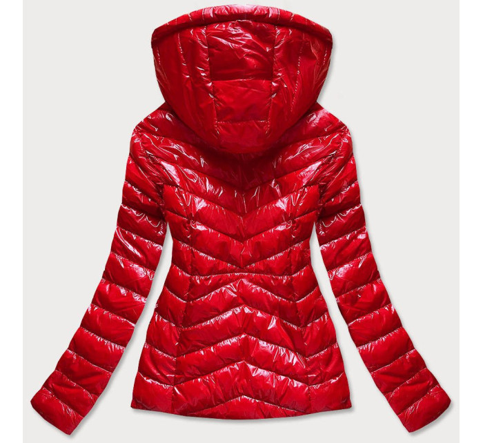 Krátká červená prošívaná dámská bunda s kapucí model 16146889 - CANADA Mountain