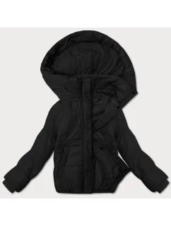 Černá krátká dámská bunda s kapucí J Style (16M9237-392)