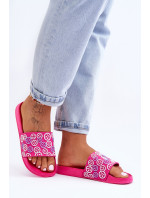 Dámské pantofle SD5179 Tmavě růžová s potiskem - Step in style