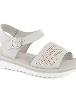 Ažurové sandály W SK082H béžové - Serio Leone