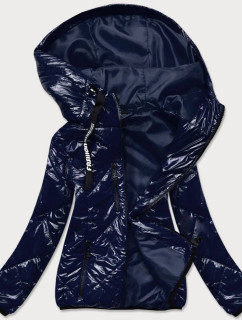 Tmavě modrá prošívaná bunda s kapucí model 15788625 - S'WEST