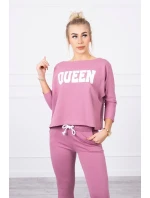 Sada s potiskem Queen tmavě růžová Sada s potiskem Queen tmavě růžová