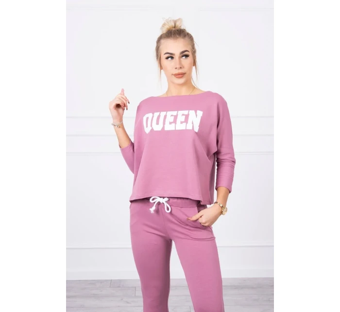 Sada s potiskem Queen tmavě růžová Sada s potiskem Queen tmavě růžová