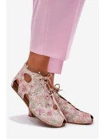 Vzorované Kožené Boty model 21697469 Béžové - Maciejka