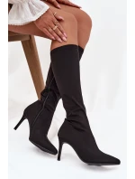 dámské kozačky na jehlovém podpatku  Černé model 21713571 - S.Barski