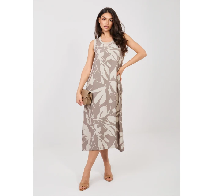 Sukienka D60105M30471A ciemny bezowy