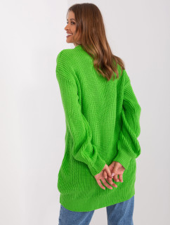 Světle zelený dlouhý oversize dámský svetr