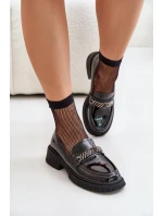 Dámské Lakované Mokasíny Loafersy S Ozdobou D&A Černé Dámské Lakované Mokasíny Loafersy S Ozdobou D&A Černé