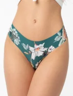 Dámské kalhotky Tea Rose Simple Brasil zelené se vzorem - Julimex