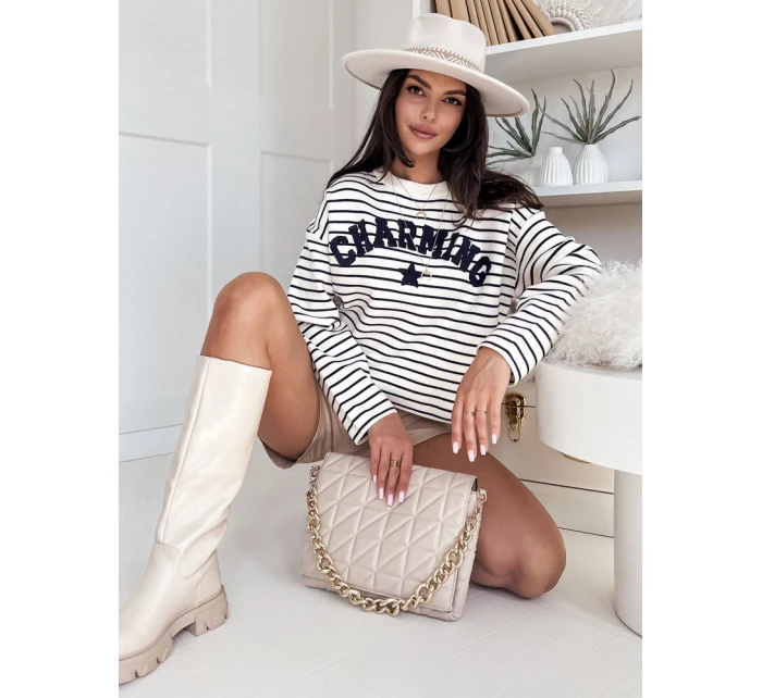 Dámský pruhovaný svetr AURORA navy blue Dstreet model 21970879 - FashionStreet Dámský pruhovaný svetr AURORA navy blue Dstreet model 21970879 - FashionStreet