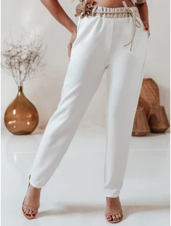 Dámské máslové kalhoty s květinami LEGISSA ecru FashionStreet UY2406