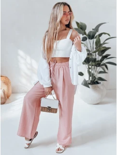 Dámské kalhoty se širokými nohavicemi MILLIVIO růžová FashionStreet UY2663