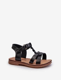 Dětské sandálky Se Zapínáním Na suchý zip Černé Sarniema