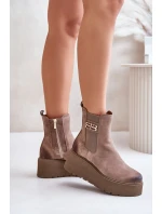 Zazoo 60498 Dámské Botky Chelsea Na Platformě A Klínu Černé