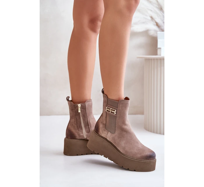 Zazoo 60498 Dámské Botky Chelsea Na Platformě A Klínu Černé