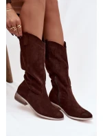 Kovbojky Na Nízkém Podpatku Z Eko Semiše Čokoládové model 21757733 - Boto Kovbojky Na Nízkém Podpatku Z Eko Semiše Čokoládové model 21757733 - Boto