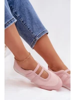 Sportovní dámské baleríny s pásky Růžové model 21956192 - Boto Sportovní dámské baleríny s pásky Růžové model 21956192 - Boto
