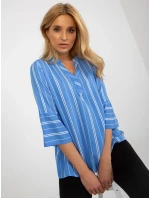 Dámská halenka D73771M11062C modrá - FPrice Dámská halenka D73771M11062C modrá - FPrice