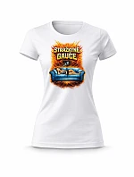 Dámské bavlněné tričko s potiskem - STRÁŽKYNĚ GAUČE - bílé