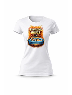 Dámské bavlněné tričko s potiskem - STRÁŽKYNĚ GAUČE - bílé