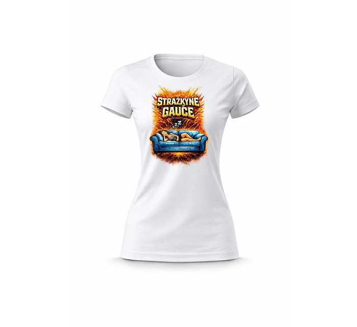 Dámské bavlněné tričko s potiskem - STRÁŽKYNĚ GAUČE - bílé